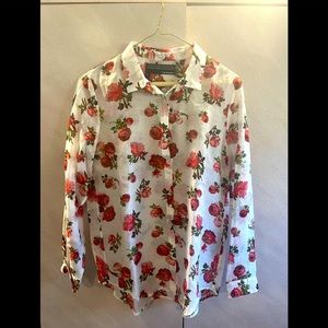 The Kooples White Floral Button Down Shirt